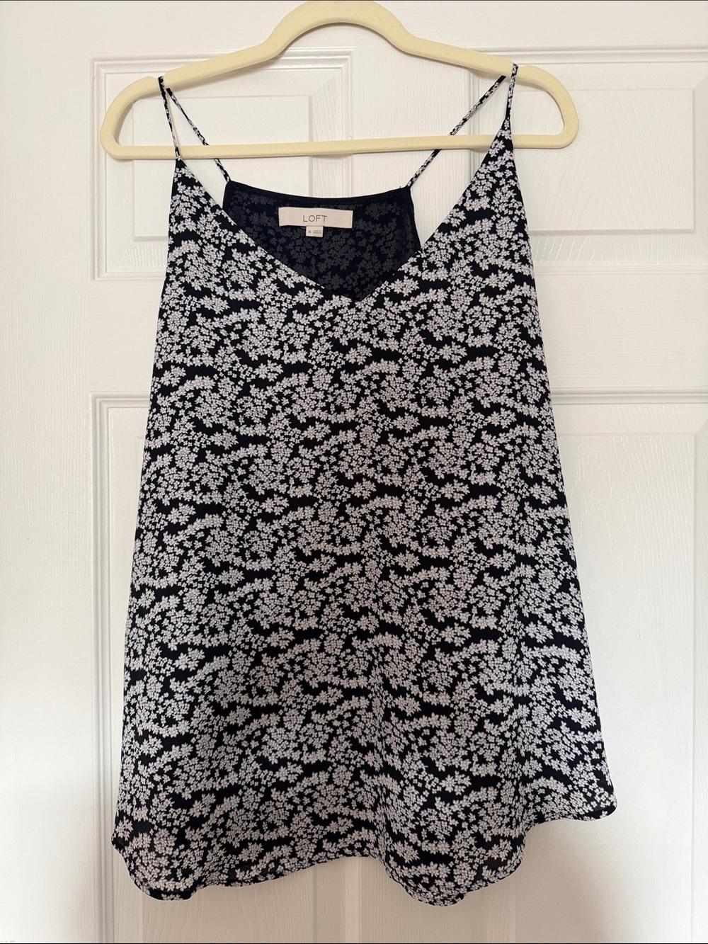 LOFT Black and White Daisy Print Spaghetti Strap Cami